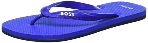 BOSS Herren Tracy Thng In Italien gefertigte Flipflops mit Logo-Riemen Blau 41/42 Größe 41