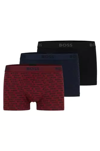 BOSS Herren Boxershorts aus Stretch-Baumwolle mit Logo-Bund - Gemustert