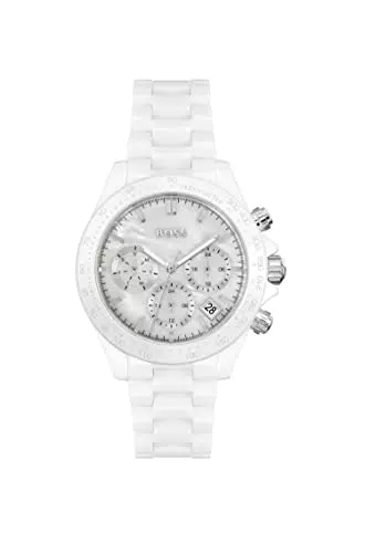 BOSS Damen Quarz Uhr mit Weißem Keramikband - Modell 1502630