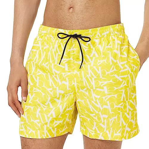 Calvin Klein Herren Badehose Lang - Gelb