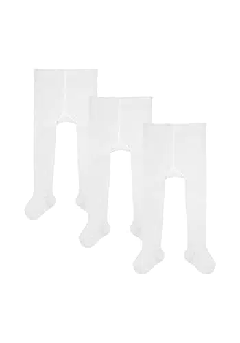 Camano Baby Bio-Baumwollstrumpfhosen, 3er Pack, Weiß.