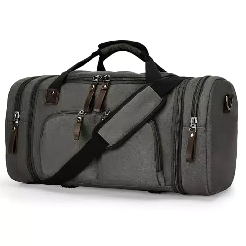 Travel Duffle Bag - Erweiterbare Sporttasche mit Trolleyhülle für Herren und Damen