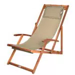 Casaria® Sonnenliege aus Akazienholz - Klappbar & Verstellbar - Gartenliege mit Armlehne & Nackenkissen