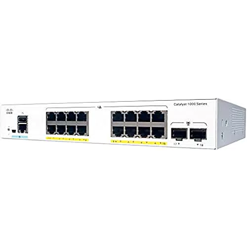 Cisco Systems Catalyst 1000-16T-2G-L Netzwerk-Switch mit 16 Gigabit Ethernet-Ports und 2 1G-SFP-Uplink-Ports