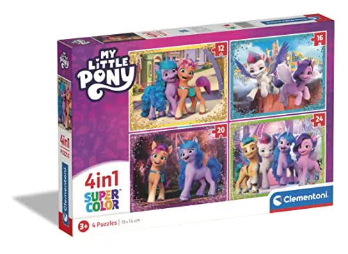 Clementoni Supercolor 4 in 1 My Little Pony Puzzle für Kinder ab 3 Jahren