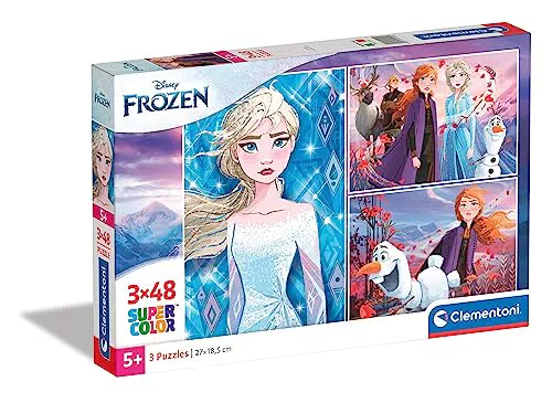 Clementoni Supercolor Frozen 2 - Leuchtendes Kinderpuzzle für Geschicklichkeitsspiele