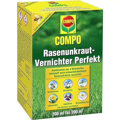 COMPO Rasenunkrautvernichter Perfekt - 200 ml Konzentrat für Rasenpflege