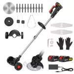 CONENTOOL 600W Akku Rasentrimmer mit 24V Schneidklingen und Teleskopstab