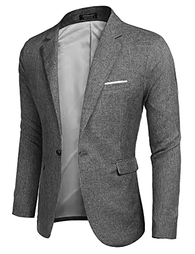 COOFANDY Herren Sakko Slim Fit Langarm Business Jacke