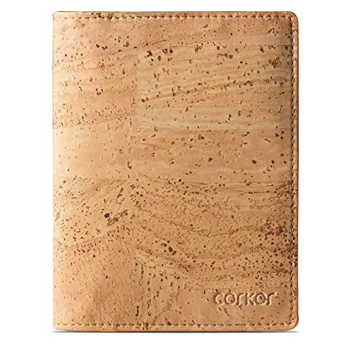 Corkor Reisepass-Brieftaschenhalter, RFID-blockierend, vegan, Bifold Sleeve