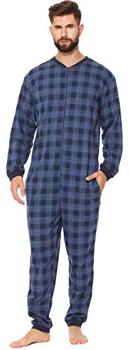 Herren Jumpsuit von Cornette - Bequemer Schlafanzug in Marineblau