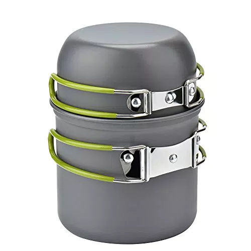 Cozyswan Picknicktopf Camping Kochgeschirr Set aus legiertem Stahl