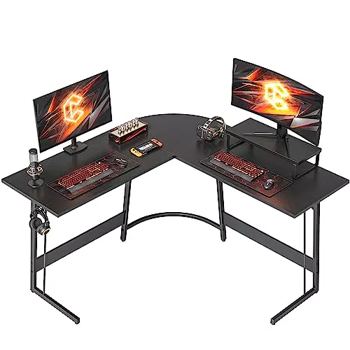 Gaming Schreibtisch CubiCubi Eckschreibtisch L-Form mit Monitorständer und Schubladen