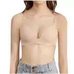 Bequemer Nahtloser Damen BH ohne Bügel - Trägerverstellbarer Softschalen BH - Push Up BH aus Baumwolle