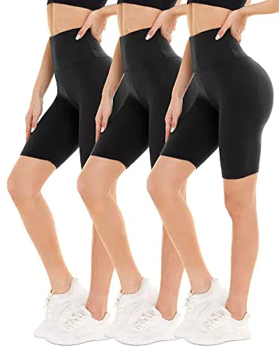 DDOBB Damen Radlerhose High Waist - Kurze Sporthose für Sport, Yoga und Gym