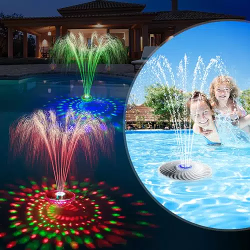 DeeprBetter Solar Pool Springbrunnen mit 7 Modi und Lichtershow für Außen
