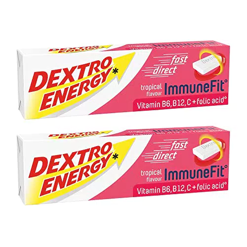 Dextro Energy Immunfit Sticks Tropical - Fruchtige Traubenzucker Tabletten mit 10 Vitaminen
