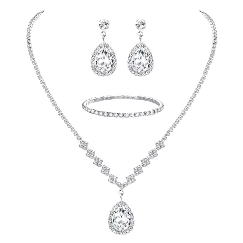 Diamday Brautschmuck Set – Elegante Halskette und Ohrringe für Hochzeiten