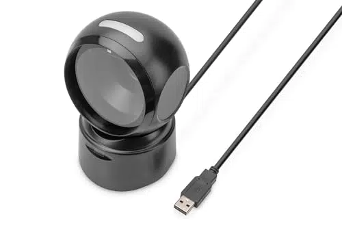 Digitus 2D Barcodescanner - Omnidirektionaler Desktopscanner - USB-Kabel - Schwarz