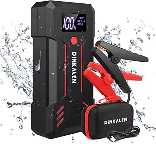 DINKALEN Starthilfe Powerbank 23800mAh für Benzin- und Dieselautos 12V