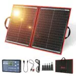 DOKIO Faltbares Solarpanel 110W Monokristallin mit Solarladeregler und USB-Ausgängen