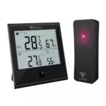 DOQAUS Digitales Thermometer mit Außensensor und Hygrometer - Großes LCD Display - Für Büro, Haus, Gewächshaus