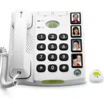 Doro 4209 Secure Schnurgebundenes Großtastentelefon mit 4 Direktwahl-Fototasten