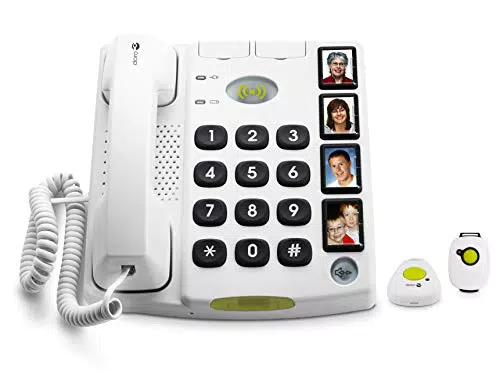 "Doro 4209 Secure Schnurgebundenes Großtastentelefon mit 4 Direktwahl-Fototasten"