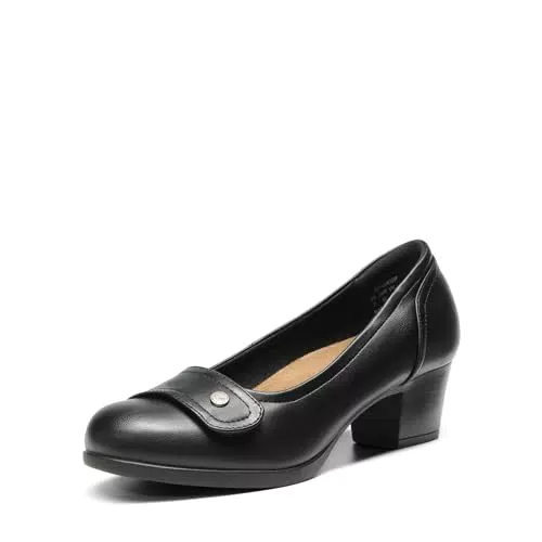 DREAM PAIRS Damen Chunky Pumps mit geschlossener Zehe und Blockabsatz