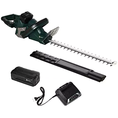 Durhand Elektro Heckenschere Akku 350 W mit 180° Drehgriff und 52 cm Schnittlänge