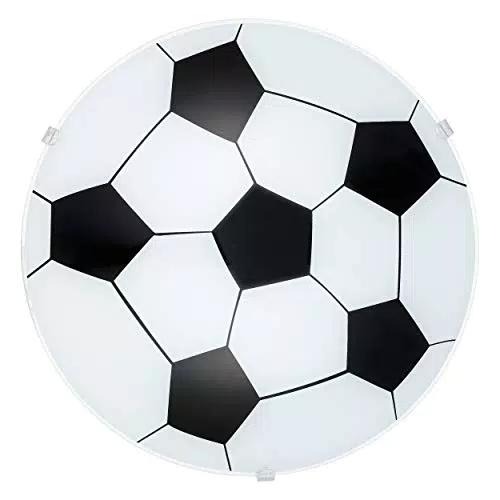 EGLO Junior Fußball-Deckenlampe für Kinderzimmer, E27 Fassung, Stahl