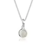 Elli Damen Halskette mit Mondstein-Anhänger aus 925 Sterling Silber