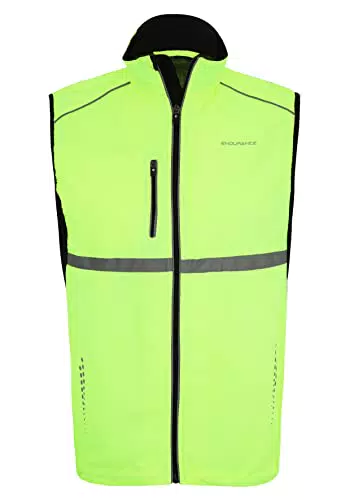 Laufweste Laupen XQL - Reflektierende Sportweste für Erwachsene - Neon Sicherheitsweste mit Reißverschluss