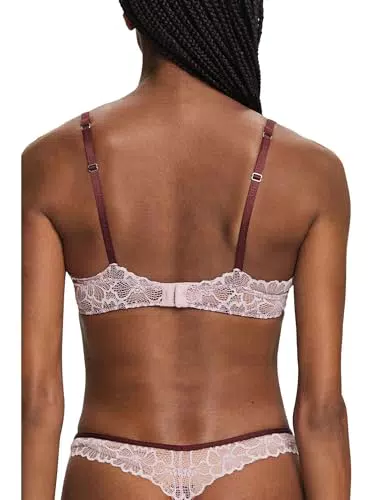 Esprit Damen Big Flower Lace T-Shirt BH - Sexy Pad, Grün - 85C