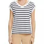 ESPRIT Gestreiftes V-Ausschnitt T-Shirt für Damen