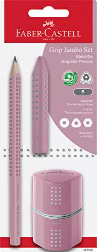 Faber-Castell Bleistiftset Jumbo Grip mit Radierer und Spitzdose
