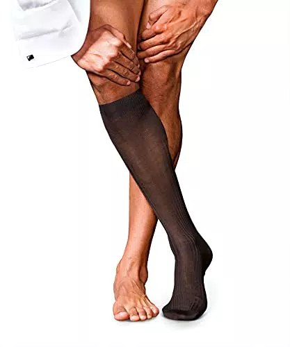 FALKE Herren Kniestrümpfe aus atmungsaktiver Baumwolle - Hochwertige Herrensocken mit seidigem Glanz, elegantem Design und verstärkter Sohle.