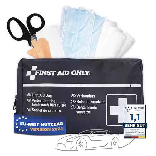 Auto Verbandskasten Erste Hilfe Set nach DIN 13164 - Notfalltasche für Auto und Motorrad