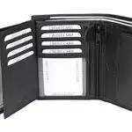 Frentree® Herren Leder Geldbörse mit RFID Schutz, Hochformat, Schwarz