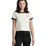 G-STAR RAW Damen Cropped Baby Brother Ringer T-Shirt