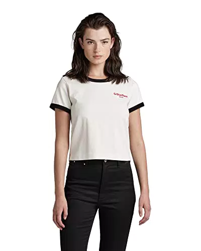 G-STAR RAW Damen Cropped Baby Brother Ringer T-Shirt