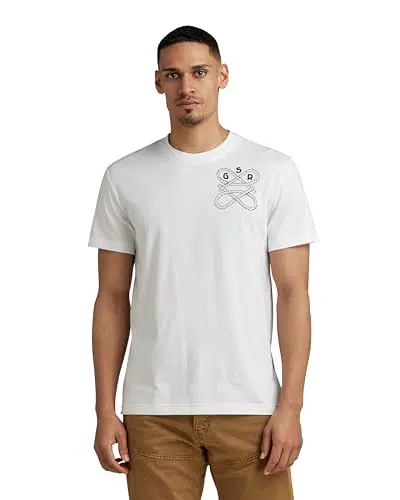 G-STAR RAW Herren Puff print back gr r t, Weiß