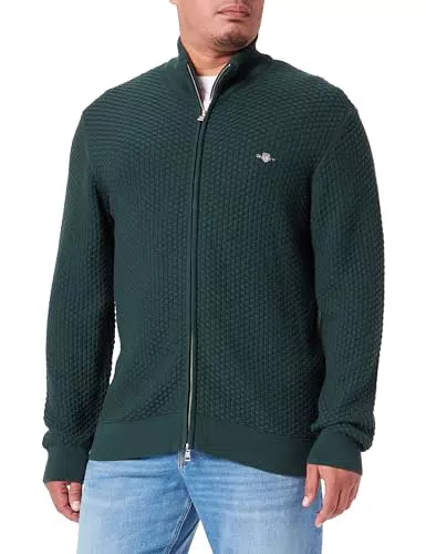 GANT Herren Strickjacke Cotton Texture Zip Cardigan