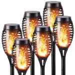 Geemoo Solarleuchten mit Realistischem Flammeneffekt für den Garten - IP65 Wasserdicht