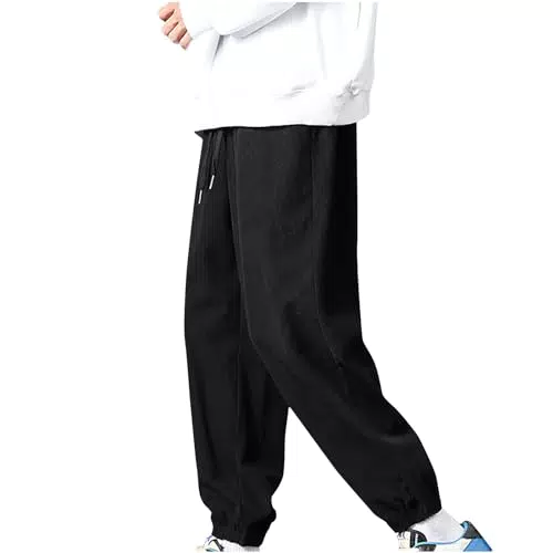 Herren Chino Hose Regular Fit - Bequeme Freizeithose in Schwarz