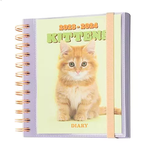 "Grupo Erik Katzen Kalender 2023/2024 - Buchkalender Tagesansicht für Schüler und Einschulung"