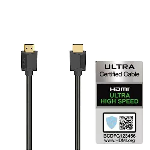 Hama HDMI Kabel Ultra High Speed 1m - 4K/8K, 48 Gbit/s, eARC, HDR, 120 Hz