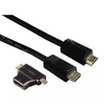 Hama HDMI-Kabel mit Ethernet und 2 HDMI-Adaptern, 1,5 m