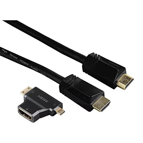 Hama HDMI-Kabel mit Ethernet und 2 HDMI-Adaptern, 1,5 m