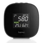 Hama Luftqualitätsmessgerät Safe - Raumluft Messgerät für Luftqualität, Luftfeuchtigkeit, CO2, Kohlendioxid, Thermometer - Schwarz